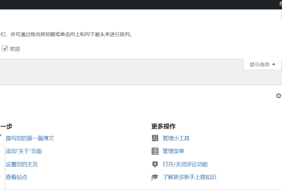 Wordpress后台首页的初步认识